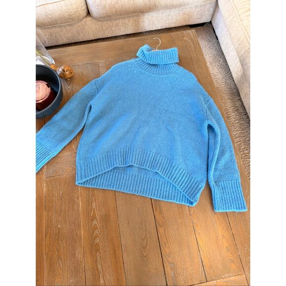 NWOT Samsoe Samsoe Molli Wool & Alpaca Blend Turtleneck Sweater in Lichen Blue S - Picture 6 of 8